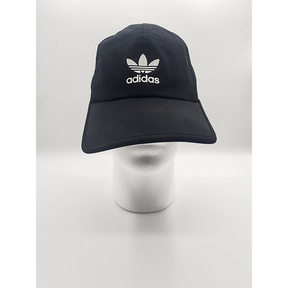 Unisex Adidas black white‎ striped lightweight baseball cap hat adjustable back